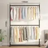 Arara de Roupas de Camada Dupla, Cabideiro, Cabides, Arara de Roupas Simples para Quarto de Casa, Economizador de Espaço, Varal de Roupas