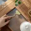 Accesorios para juego de té kung fu de ébano raspador de té cepillo de té de silicona tabla raspadora de mesa de té raspador de bandeja de té accesorios para ceremonia de té