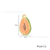 Colgante de Fruta de Dibujos Animados con Goteo de Aceite de Acero Inoxidable - Berenjena Papaya Manzana Piña Plátano Caqui DIY Collar Pulsera