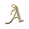 Nuevo colgante de cobre con letras de circonita microincrustadas en oro de 18 quilates, chapado en color, sencillo y a la moda, para collar y pulsera, accesorios DIY