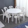 Mesa y silla de plástico para puesto de comida al aire libre, combinación comercial, gruesa, para barbacoa, mercado nocturno, cerveza, mesa de playa, mesa redonda económica.