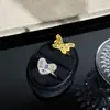 Anel Borboleta Coração de Prata Esterlina S925 com Pedras Coloridas Estilo Novo para Mulheres Personalidade Versátil Toque de Luxo Anel de Dedo Aberto Ajustável