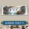 65-335 Pintura Chinesa Caligrafia e Pintura Pintura de Paisagem Escritório Sala de Estar Sofá Cachoeira Pintura de Pendurar Pintura Decorativa de Paisagem Fabricante Atacado