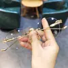 Novas Armações de Óculos Protetoras Versáteis Vintage para Homens e Mulheres, Armações Elegantes Sem Aro para Negócios, Podem Ser Equipadas com Lentes de Grau