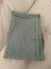 Jeans de Pierna Recta Color Claro para Mujer Otoño Cintura Alta talla extra chica gordita Adelgazante Suelto Sentido del Diseño Perforación Caliente Pierna Ancha Pantalones Largos