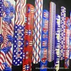 Dia da Independência Americana Pulseiras de Encaixe Transfronteiriças EUA Decorações de Festa Pulseiras de Encaixe com Bandeira Estrelada e Listrada Tendência