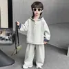 Conjunto de Primavera y Otoño para Niños 2026 Nuevo Estilo Coreano Moda Sudadera con Capucha Conjunto para Niños, Elegante Conjunto de Dos Piezas para Niños Pequeños