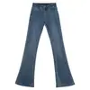 Calça Micron Jeans Feminina Outono e Inverno Nova Reta Cintura Alta Slim Fit Emagrecedora Stretch Ferradura