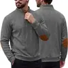 Roupas masculinas transfronteiriças TK primavera e outono top jacquard de diamante com gola alta, pulôver estilo americano com apliques nas mangas, moletom casual folgado de manga longa