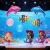 Decoração de Palco Tema Oceano Sereia Golfinho Dia das Crianças Balões de Alumínio Venda Direta da Fábrica