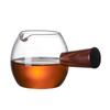 Producto Nuevo Vidrio Taza Pequeña de Leche Vidrio Soplado a Mano Taza de Leche Taza Medidora Concentrada para Líquidos de Café Mango de Madera Jarra Pequeña de Leche Taza de Leche