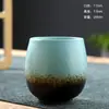 Esmalte de Flujo Cambio de Horno Taza Única Creativa Hecha a Mano Zen Retro Gres Japonés Taza de Té Grande Taza de Maestro Personalizada Venta al por Mayor