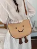 Bolsa Transversal de Grande Capacidade para Mulheres 2026 Nova Moda Bolsa Transversal com Textura para o Dia a Dia Bolsa de Ombro Moda Bolsa de Rosto Sorridente