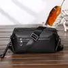 Bolsa de Ombro Masculina de Couro Genuíno da Moda Mais Vendida Transfronteiriça, Bolsa Transversal Simples e Elegante, Bolsa Clutch de Viagem de Negócios de Alta Qualidade, Moderna