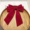 Artículo popular al por mayor transfronterizo de Yiwu: Xiyin accesorio para el cabello rojo brillante para fiesta de compromiso, tocado de boda, pasador de lazo