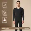 Conjunto de Ropa Interior Térmica Cálida de Cachemira y Seda para Hombre y Mujer Otoño Invierno con Felpa Gruesa Capa Base Cepillada Top de Otoño Pantalones de Otoño