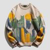 2024 otoño e invierno nuevo suéter de cuello redondo de moda nacional marca de moda para hombre manga larga tejido base camisa suéter abrigo abrigo