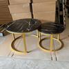 Mesa de Centro Dos en Uno, Mesa Redonda de Madera con Acabado de Alta Gama, Adecuada para Sala de Estar, Uso Doméstico, Estilo Mid-Century, Mesa de Centro Color Nogal