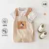 Conjunto de Petos de Algodón Puro Clase Qing-A para Bebé Verano Conjunto de Dos Piezas para Bebé Mono sin Mangas con Shorts Ropa para Bebé