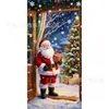 Cortinas para Puerta de Navidad, Banderas para Puerta, Cajas de Regalo, Decoraciones para Interiores y Exteriores, Banderas para Eventos Festivos, Envío Transfronterizo