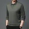 Camisa Polo Masculina Manga Longa Falsa de Duas Peças 2026, Novo Estilo Outono, Gola Reversível, Camisa Básica Casual para Homens de Meia-Idade, Atacado