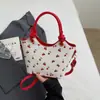 Nuevo Bolso de Mano de Moda para Niña Bolso Tote de Cereza para el Trabajo Bolso de Hombro con Texto Estampado de Nicho Bolso de Axila