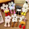 Lindo Scrunchie de Flor de Trasero de Mickey Puntos Dibujo Animado Lindo Goma para el Cabello Muñeca 3D Rodete Cola de Caballo para Mujer