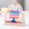 Tarjeta de Cumpleaños Tridimensional Nueva Transfronteriza Feliz Cumpleaños Infantil Bendición en Inglés Tarjeta Pequeña Decoración de Fiesta