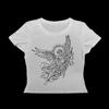 Tendencia de Moda Primavera-Verano 2025 Y2K Camiseta Descubierta Ins Diseño Nicho Europeo y Americano Sexy Camisola Ajustada