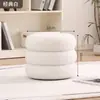 Sala de Estar Banquinho Pequeno Banquinho Redondo Doméstico Sofá Infantil Popular Banquinho de Lã de Cordeiro Banco Baixo Simples Apoio para Sentar Banquinho para Trocar Sapatos