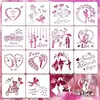 Plantilla de pintura con tema de San Valentín transfronterizo Placa de impresión hueca de PET plantilla para pintar con spray graffiti para pintar a mano para niños DIY
