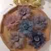 Principios de Primavera Dulce Organza Teñido Degradado Floral Rosa Clip para el Cabello DIY Goma para el Cabello Accesorios para el Cabello de Mujer Adornos Florales