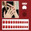Cs-291 Unhas Postiças Quadradas Gel Vermelho Gelo Transparente Hot Girl Clareamento Temperamento 24 Peças Unhas Usáveis Atacado