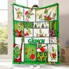 Manta de Franela Navideña Transfronteriza TUME Estampado del Grinch Decoración para Sala de Estar, Sofá, Oficina Manta para Siesta