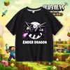 Camiseta infantil de manga corta de Minecraft con Creeper, Steve y Dragón del End, top de algodón 100% para niños