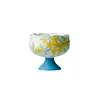 Taza Maestro Cerámica Pintada a Mano con Pie Alto con Diseños de Osmanthus y Koi, Taza de Té Personal con Borde de Flores, Taza Individual para Juego de Té Kung Fu