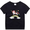 Unicornio Nueva Ropa Infantil Camiseta de Manga Corta de Verano para Niños Camiseta Básica de Algodón para Niñas Camiseta de Manga Media para Bebé Top Infantil