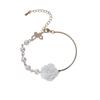 Pulseira Super Fada Rosa ~ Estilo Fragrante Borboleta Pérola Francesa Camélia Elegante Vintage Pulseira para Mulheres