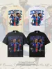 2026 Transfronterizo Dembele estrella estampado patchwork retro americano camiseta manga corta algodón peinado pesado camiseta para hombre verano