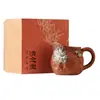 Taza de Cerámica de Arcilla Roja y Arena Morada para Compartir Té con Incrustaciones de Plata, Accesorio de Juego de Té, Recipiente Individual para Servir Té