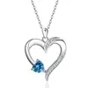 Collar de Plata de Ley S925 Europeo y Americano de Gama Alta con Doce Piedras del Zodiaco, Temperamento Corazón para Mujer, Collar con Sentido de Diseño de Nicho