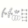 E-commerce Transfronteiriço Aço Inoxidável Super Brilhante 5 Zircônias Lábio Unha Estilo Simples Brincos Anel de Lábio Exquisito Joias para Piercing