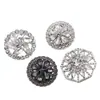 Botones de Aleación Huecos Poligonales Estilo Chanel de Alta Calidad Tachonados con Diamantes Cosidos a Mano para Abrigos y Ropa, Botones Populares Tachonados con Diamantes