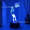 Luz nocturna 3D serie de baloncesto transfronteriza Amazon multiplataforma luz de regalo USB control remoto táctil selección de 16 colores