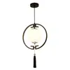 Luminária de Entrada Estética Cor de Noz Transfronteiriça com Proteção para os Olhos, Luminária Pendente Vintage Estilo Song para Sala de Chá, Luminária de Cabeceira para Pousada Novo Estilo Chinês