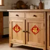 Mini Pegatinas de Fortuna del Año del Caballo Pegatinas Autoadhesivas para Puerta Tela de Terciopelo Decoraciones para Ventanas para el Festival de Primavera y Decoraciones de Año Nuevo