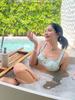 Bikini Ins Coreano 2025 Floral Chica Sexy Espalda Descubierta Aroma Pequeño Borde Volador Aspecto Adelgazante Traje de Baño Bikini