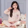 Pijama para Niña Cardigan de Algodón Peinado 2026 para Primavera y Otoño, Manga Larga y Pantalón, Dibujo Animado Lindo, para Niños Pequeños, Medianos y Grandes, Ropa de Casa de Primavera