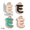 Pingente esmaltado colorido de dupla face transfronteiriço, pingente de letra de desenho animado em liga, pingente de colar, acessórios para joias DIY