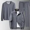 Traje Deportivo de Tres Piezas para Hombres de Mediana Edad y Mayores, Pantalones Casuales de Otoño e Primavera para Papá, Sudadera, Mangas Largas para Hombre